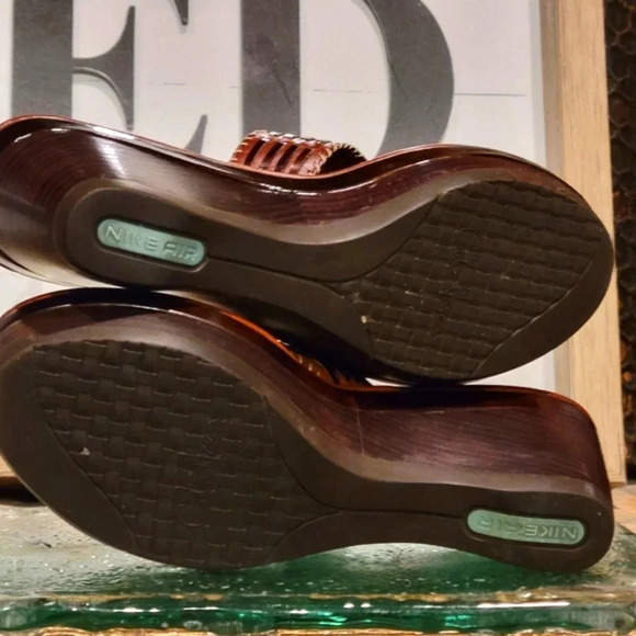 Cole Haan Air Grier Thong Wedge Platform Sandal Brown Woven Sz 8.5 #D21382 - Picture 4 of 12